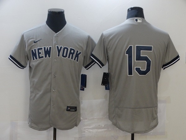 Men's New York Yankees #15 Thurman Munson Grey Flex Base Stitched MLB Jersey